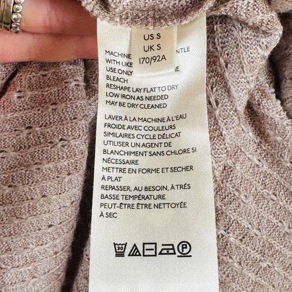 Maeve Anthropologie Cowl Neck‎ Ruffle Hem Pullover Sweater Top Small Waffle Knit - Picture 4 of 8